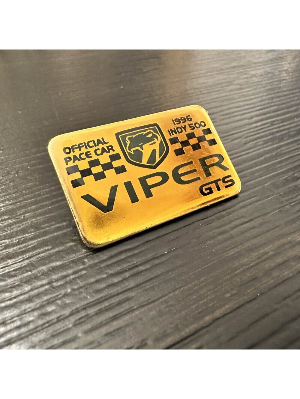 1996 Indy 500 Dodge Viper GTS Official Pace Car Gold Lapel Pin